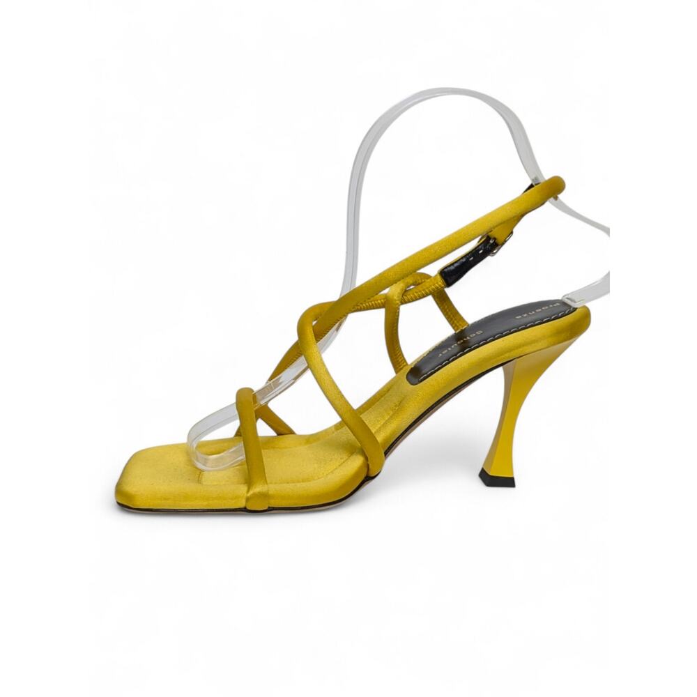 Proenza Schouler Yellow Strappy Heels Square Toe Slingback Y2K Baddie 38 NWOB - Picture 7 of 13